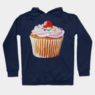 Cherry Cupcake painting (no background) Hoodie